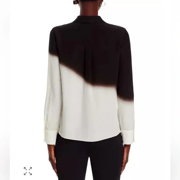 Alice + Olivia Brady Floral Slim Fit Silk Button-Up Shirt size M - Picture 5 of 10